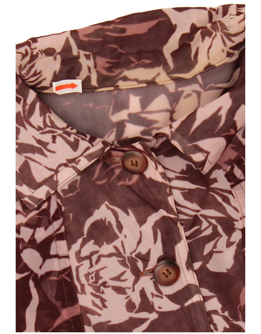 Vintage Womens Crop Shirt Blouse UK 12 Medium Maroon Floral