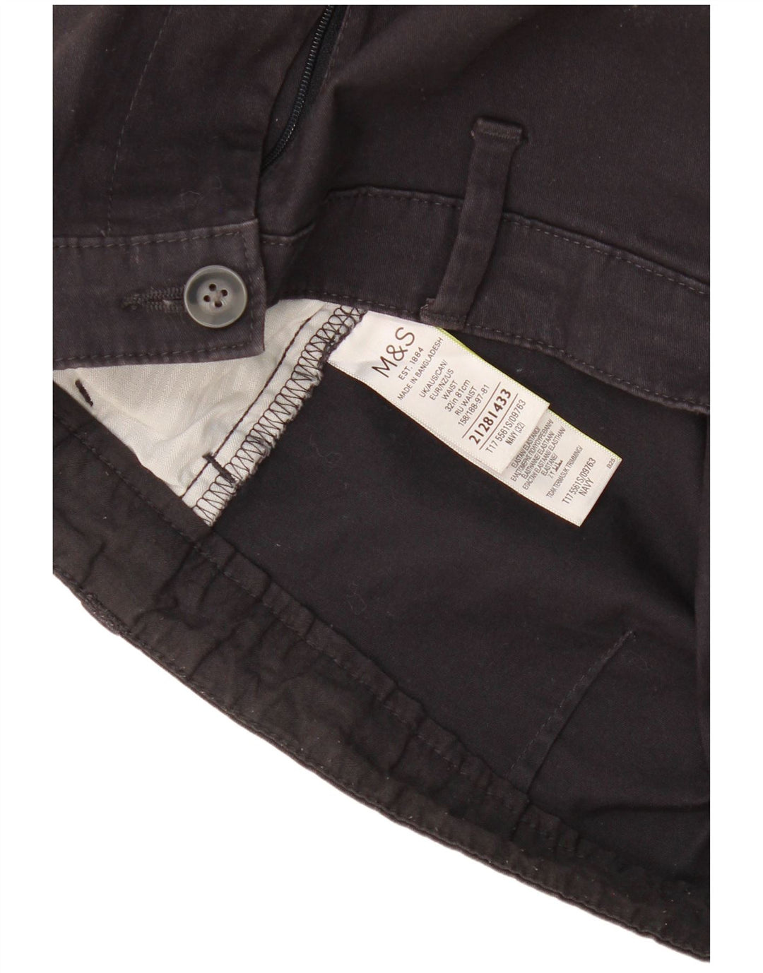 Marks & Spencer muške chino kratke hlače W32 srednje tamnoplavi pamuk