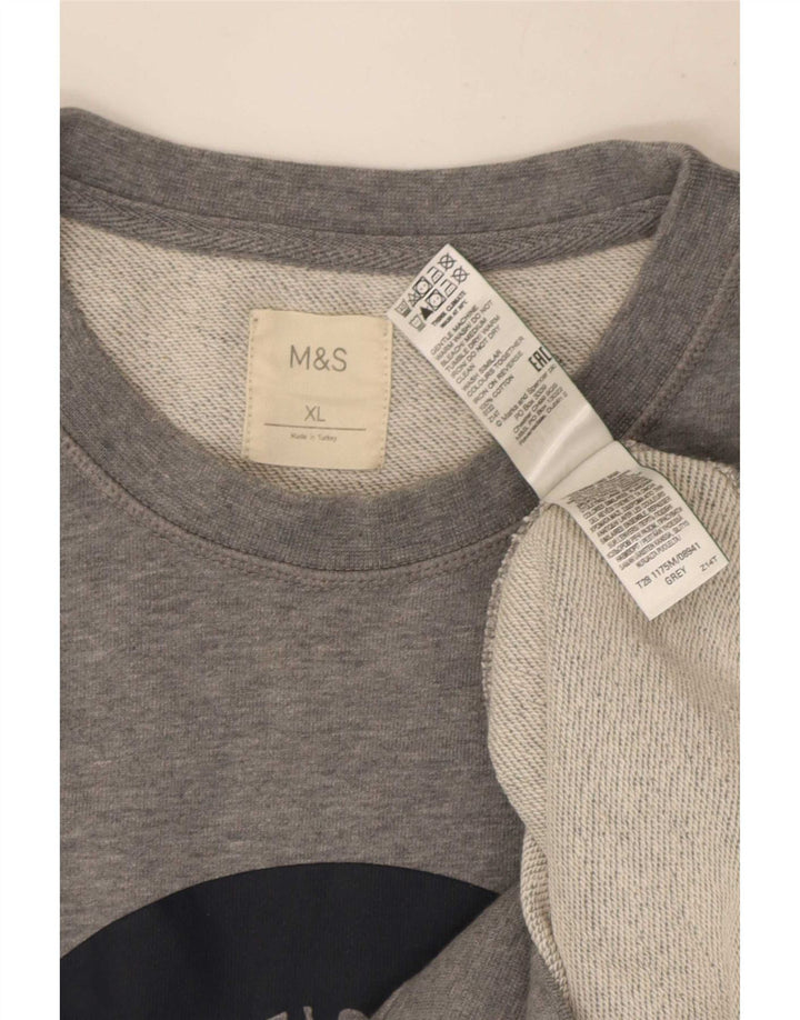 Marks & Spencer muški džemper XL Graphic Sweatshirt, sivi pamuk