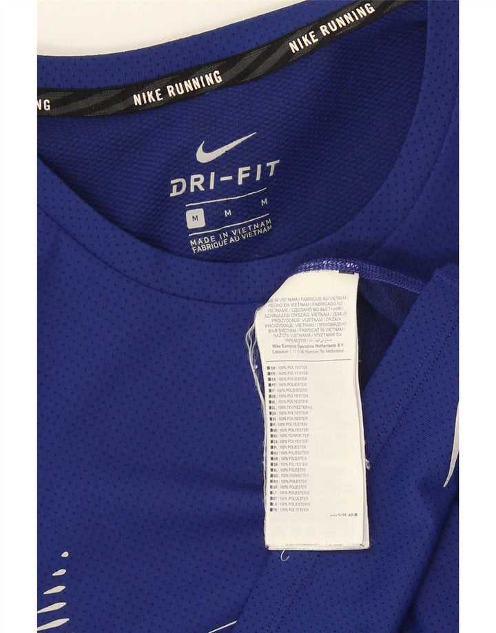 Nike Dri Fit Graphic T-Shirt Top srednje plavi poliester