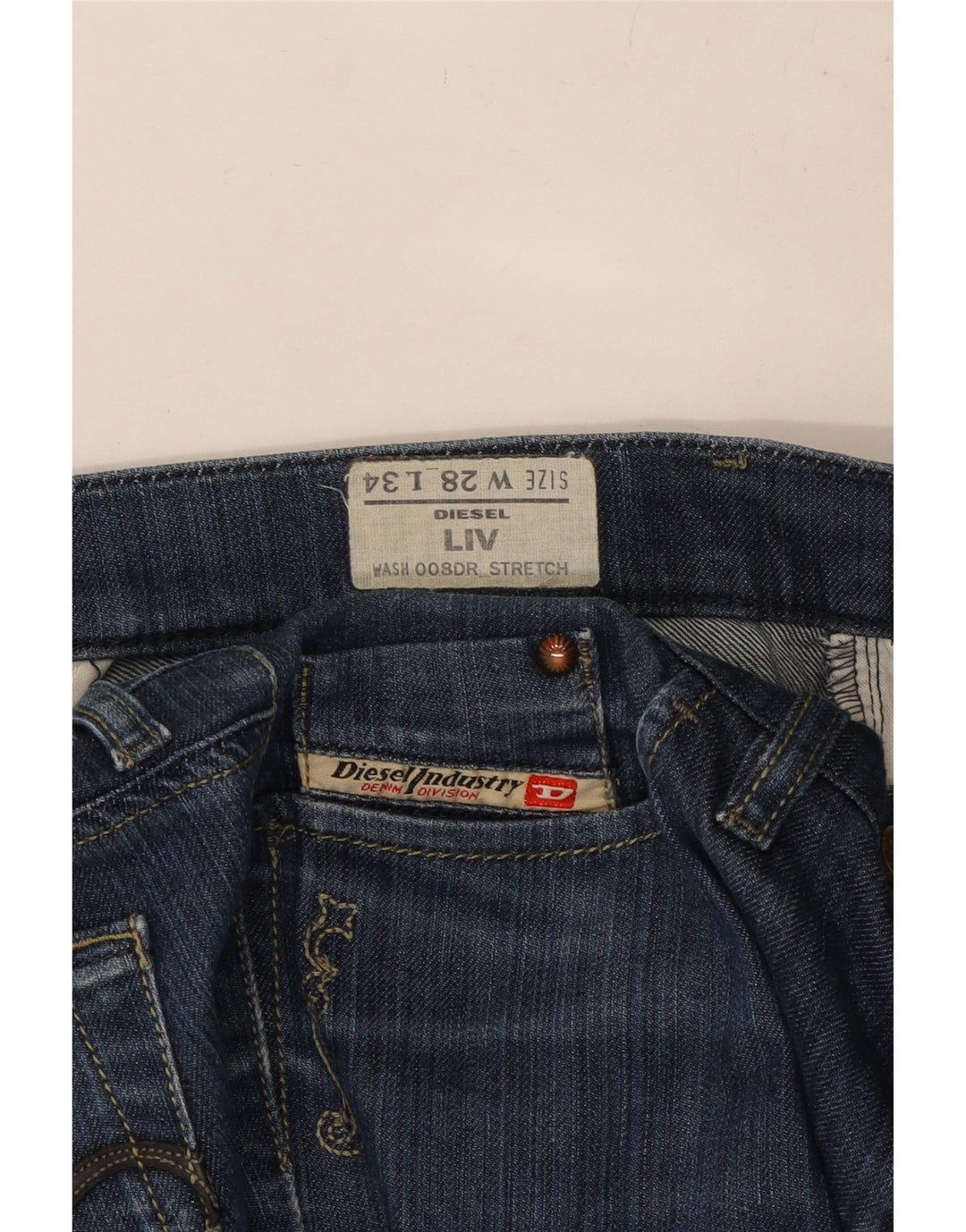 DIESEL Ženske uske traperice Liv W28 L30 Plavi pamuk