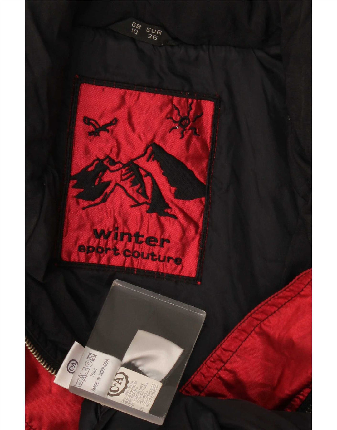 C&A ženska velika skijaška jakna s kapuljačom Rodeo UK 10 Small Red Colourblock
