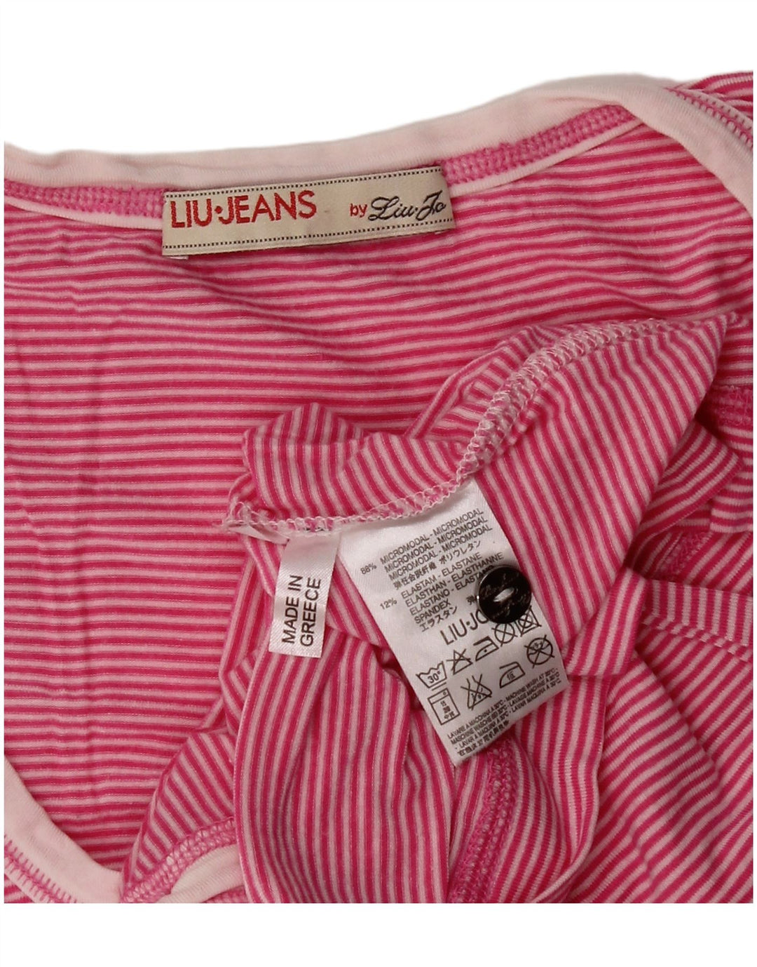 Gornji dio ženske bluze Liu Jo UK 8 Small Pink Modal na pruge
