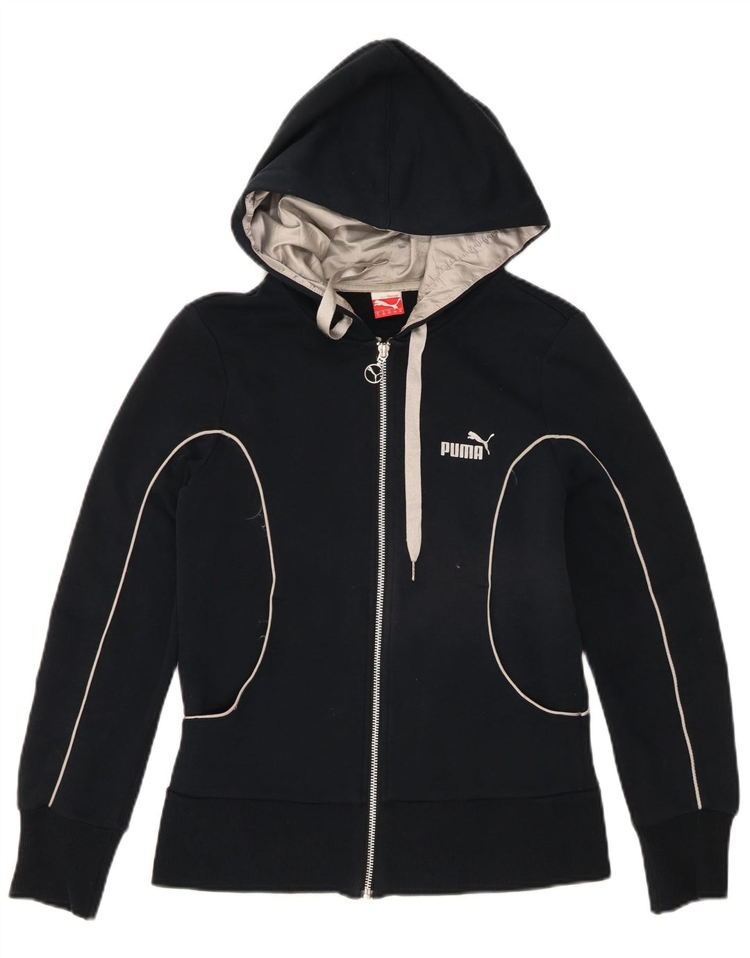 Puma ženski pulover s kapuljačom s patentnim zatvaračem UK 10 mali tamnoplavi