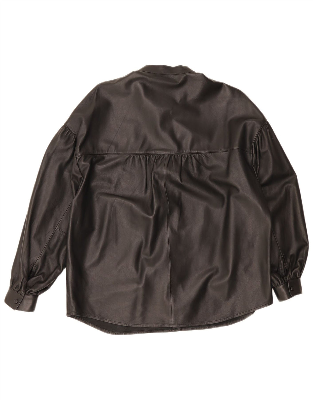 Massimo Dutti ženska prevelika kožna košulja UK 6 XS crna koža