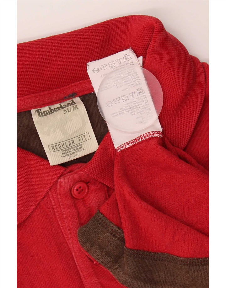 Timberland muška polo majica dugih rukava standardnog kroja srednje crvene boje