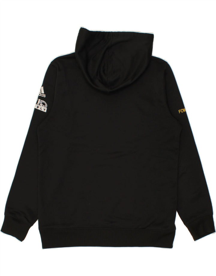 ADIDAS Mens Climawarm Graphic Hoodie Jumper Medium Black Polyester Vintage Adidas and Second-Hand Adidas from Messina Hembry 