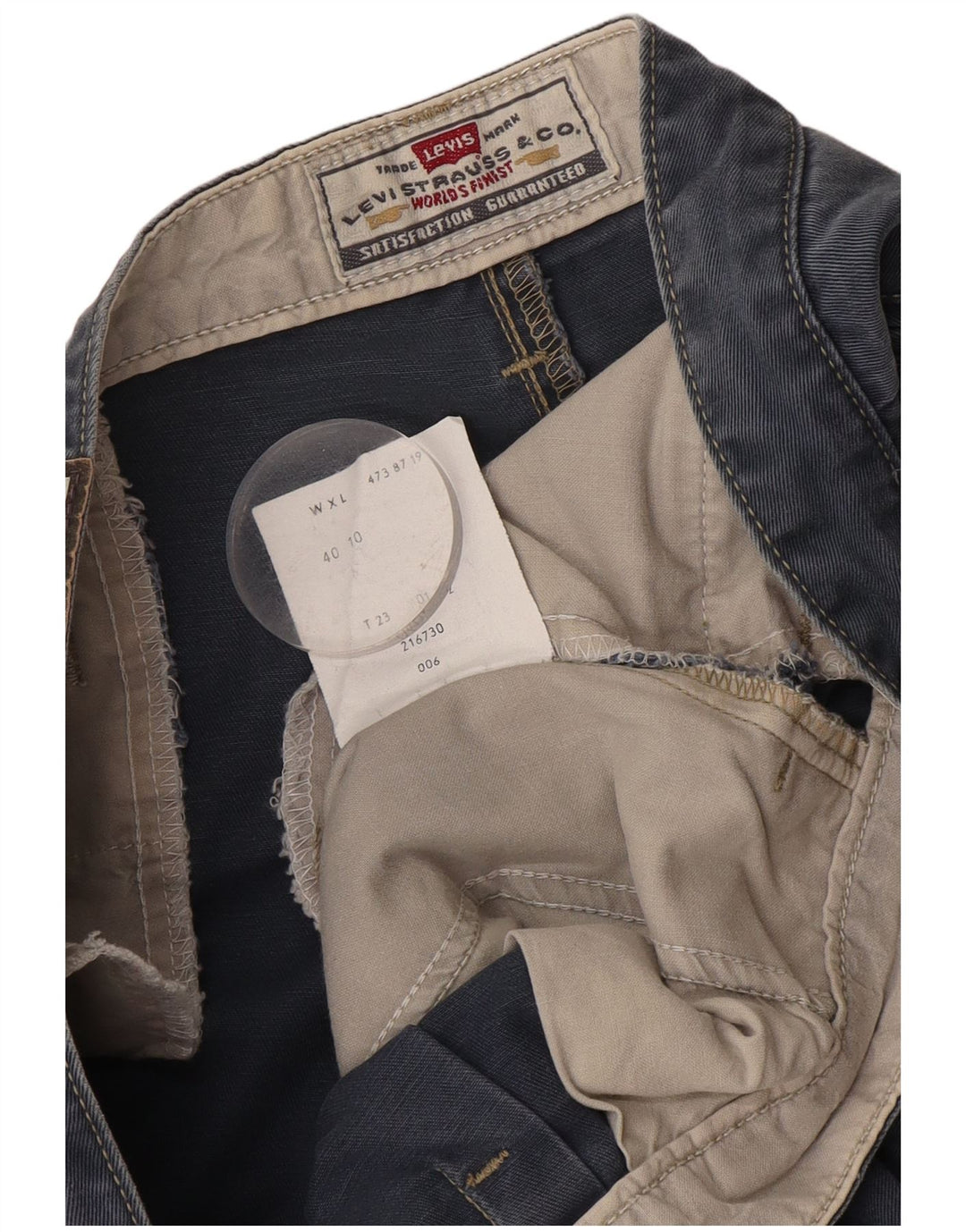 Levi's muške chino kratke hlače s štipaljkama W40 XL tamnoplavi pamuk