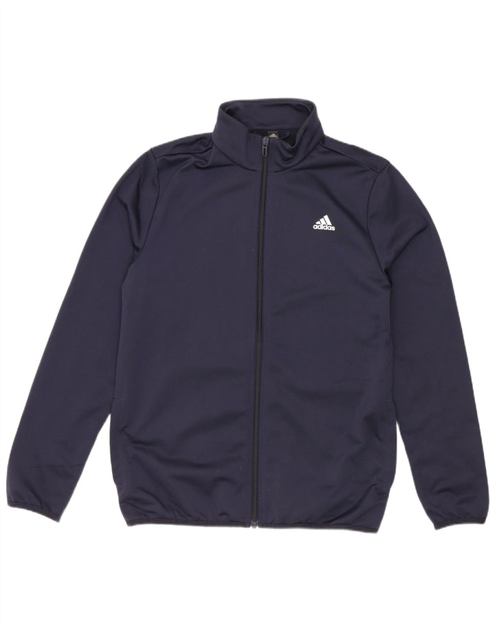 Gornja jakna od trenirke Adidas za dječake 13-14 godina tamnoplava poliester