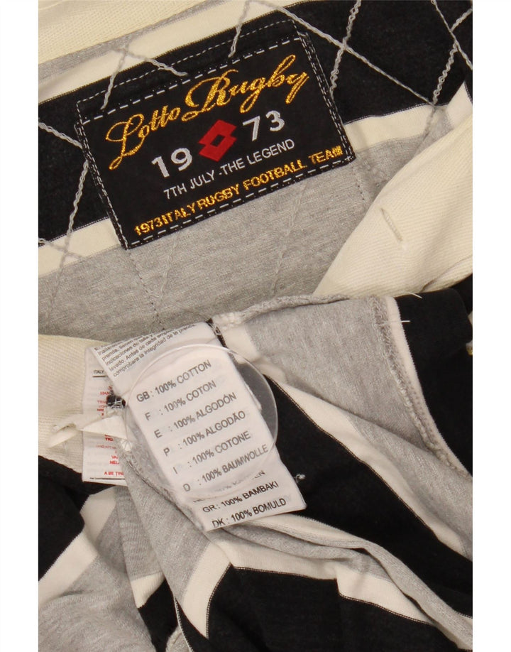 LOTTO muška ragbi polo majica dugih rukava s grafičkim motivima srednje crne pruge