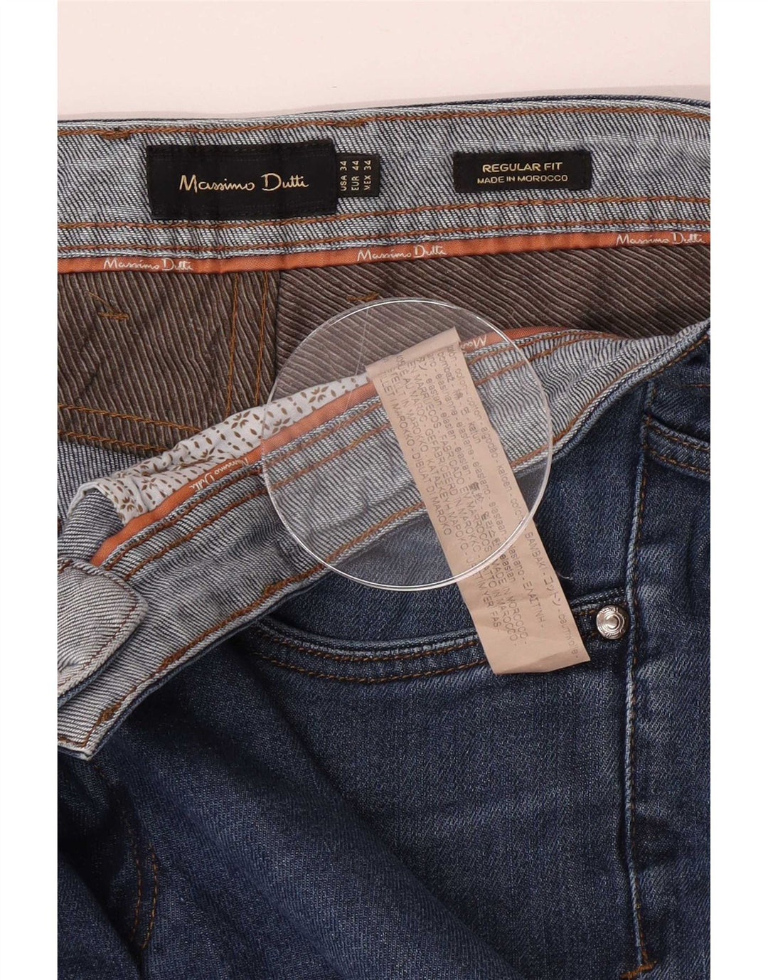 Massimo Dutti Ženske ravne traperice regularnog kroja EU 44 Large W34 L28 Plave
