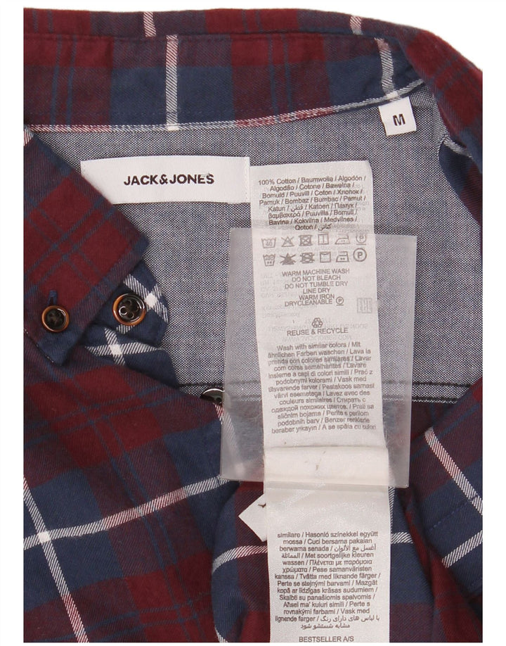 JACK & JONES Muška košulja od flanela Srednji bordo karirani pamuk