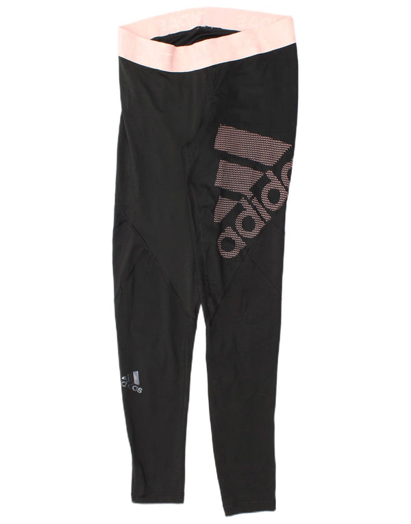 Adidas ženske grafičke tajice UK 12/14 srednje crne poliesterske boje