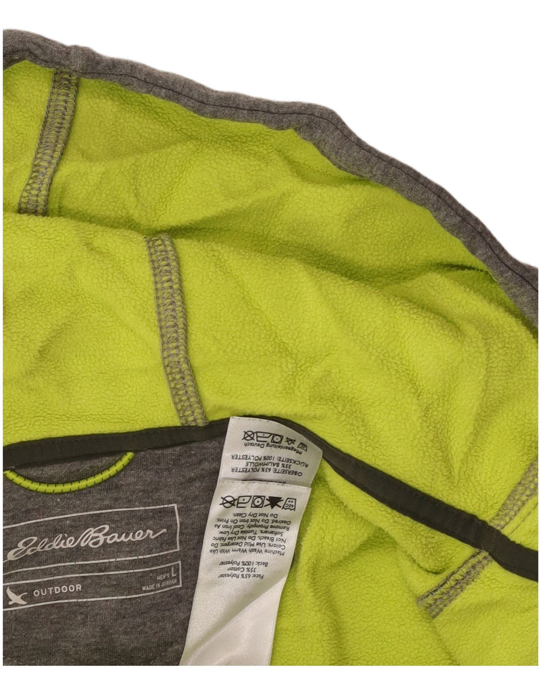 EDDIE BAUER Muški pulover s kapuljačom na patentni zatvarač veliki sivi poliester