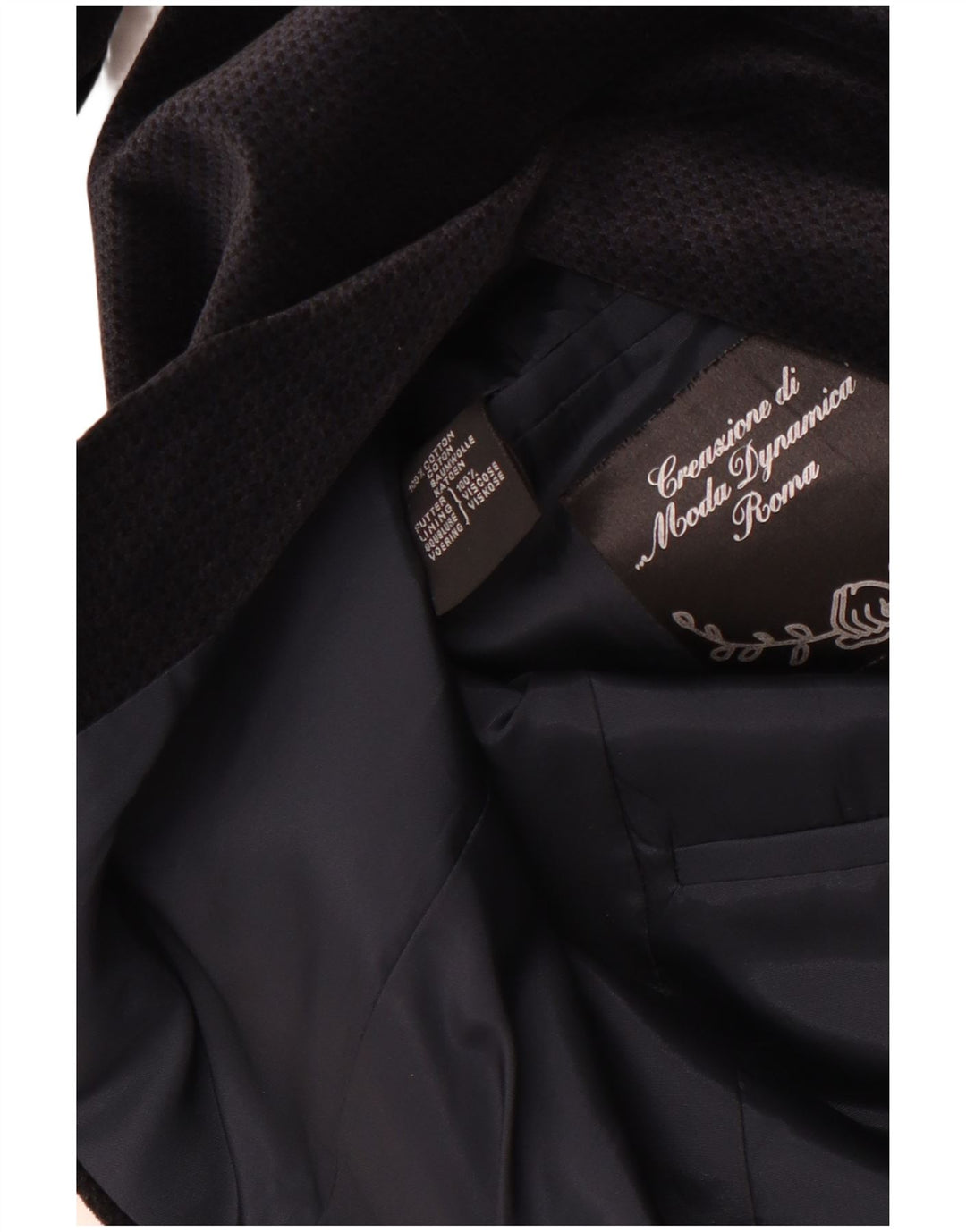 Vintage muška baršunasta sako jakna UK 36 Mali mornarsko plavi pamuk u obliku ptičje zube