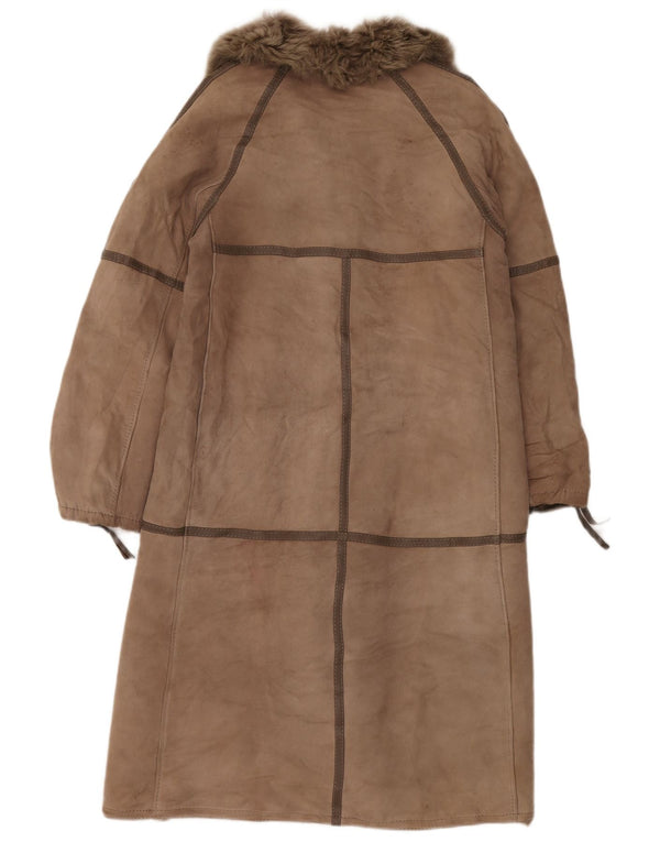 VINTAGE ženski kaput od šišanih šiša UK 14 Srednje bež