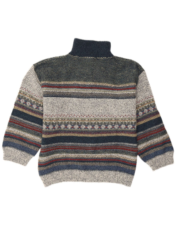 Angelo Litrico Mens Zip Neck Jumper Sweater Medium Multicoloured Striped