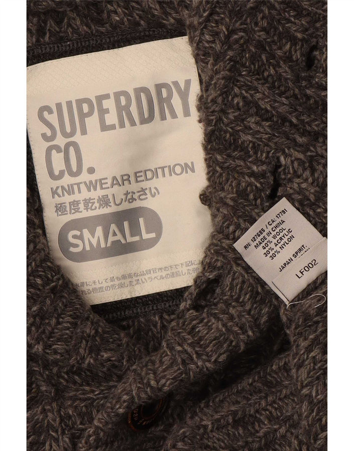 Mali sivi vuneni muški džemper s dugmadima i ovratnikom Superdry