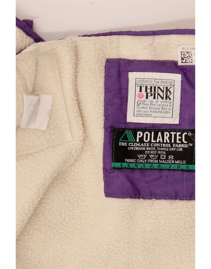 Think Pink ženski prekomerni flis džemper s patentnim izrezom UK 14 srednje bijele boje