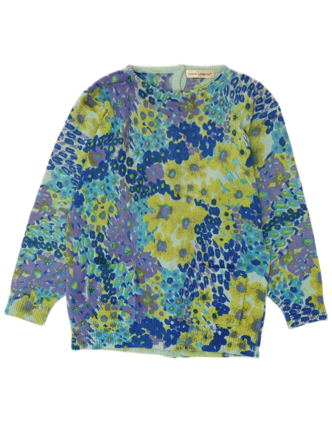LOUIS LONDON Ženski džemper EU 38 Srednje plavi životinjski print