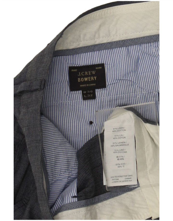 J. CREW Muške hlače ravnog odijela BOWERY W36 L32 Mornarsko plavi lan