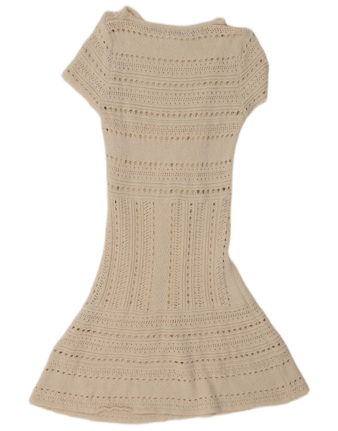 Zara ženska prozirna džemper haljina kratkih rukava UK 12 srednje bijele boje