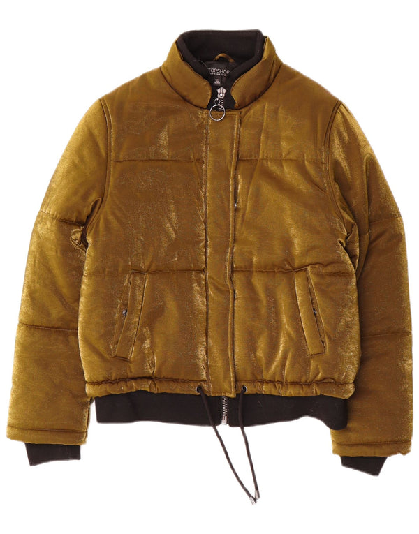 Topshop ženska bomber jakna od velura UK 12 srednji zlatni poliester