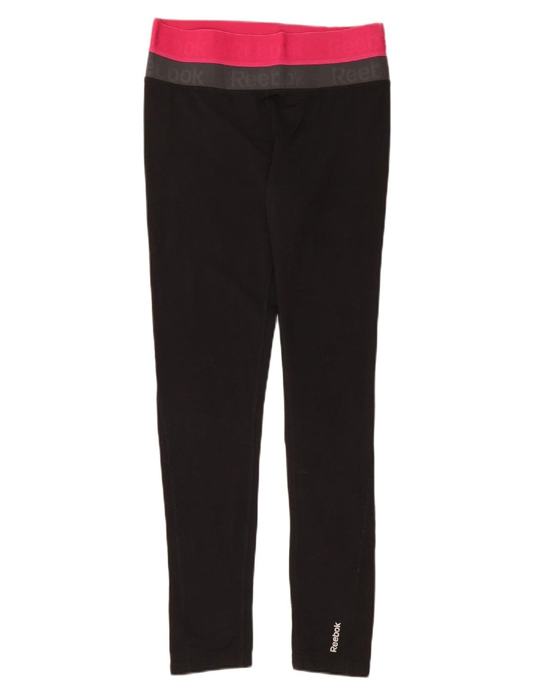 REEBOK Womens Graphic Leggings UK 8 Small  Black Colourblock Polyester