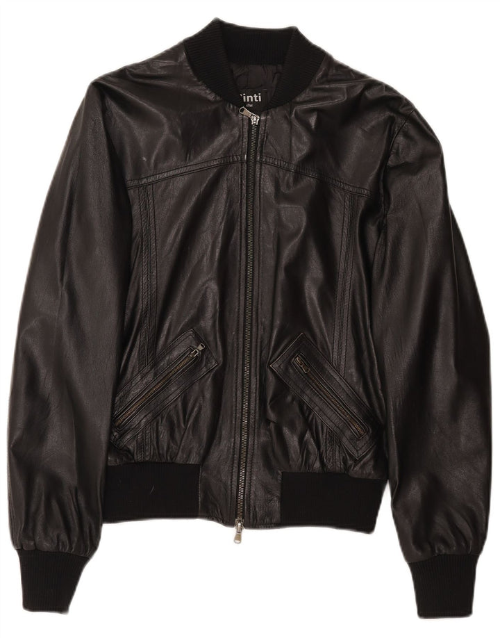 CINTI Crop ženska kožna jakna bomber IT 46 velika crna koža