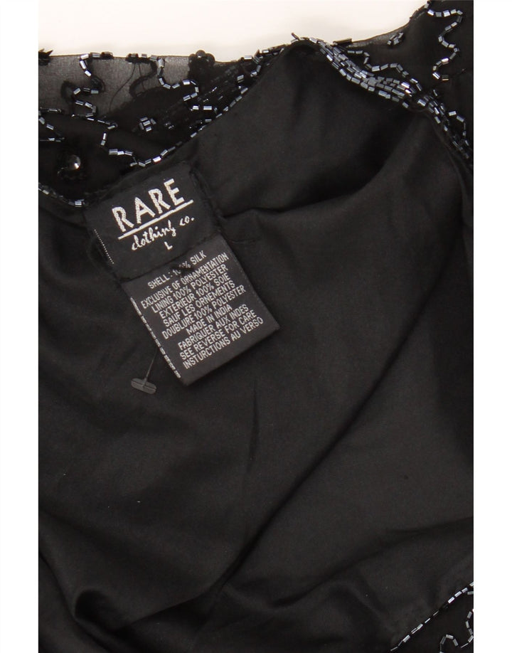 Rijetka ženska jakna s otvorenim sakoom UK 16 velika crna svila