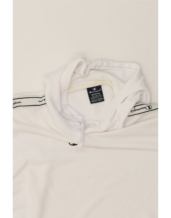 CHAMPION Mens Graphic Hoodie Jumper Medium White Cotton Vintage Champion and Second-Hand Champion from Messina Hembry 