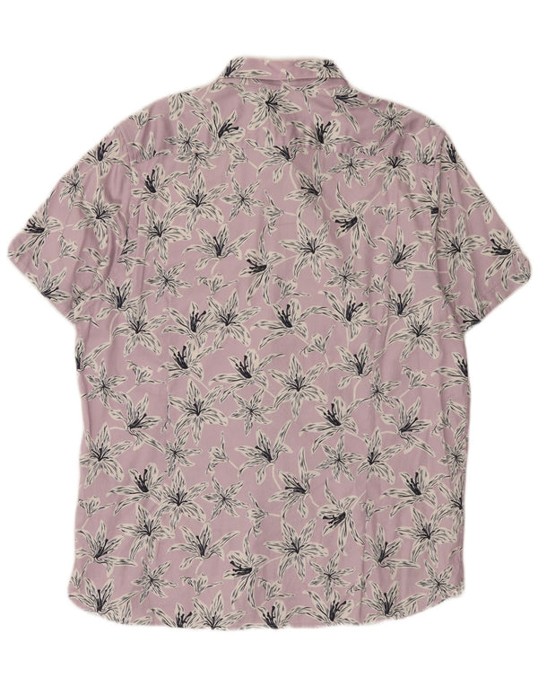 Ted Baker muška košulja kratkih rukava veličina 6 2XL ljubičasta cvjetna pamuk