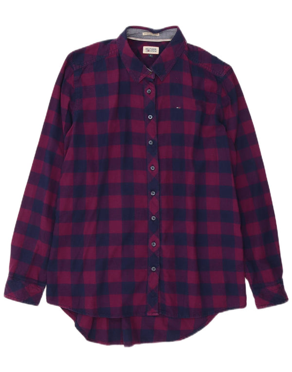 Tommy Hilfiger ženska majica majica UK 10 mali ljubičasti karirani