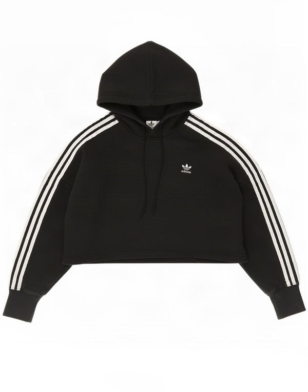 Adidas ženski kratki džemper s kapuljačom UK 8, mali crni pamuk