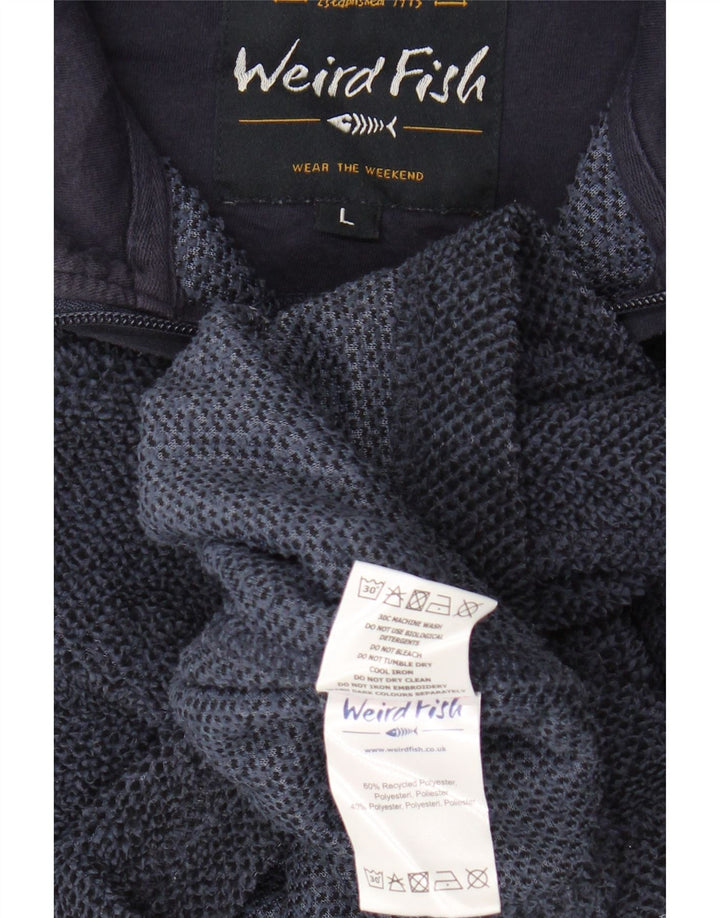 WEIRD FISH Muška majica s izrezom s patentnim zatvaračem Veliki tamnoplavi poliester