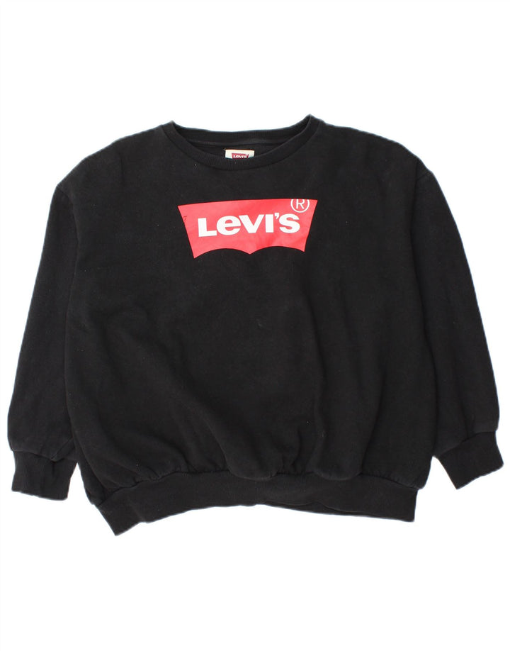 Levi's Girls Oversized Graphic Sweatshirt Džemper 12-13 Years Large Black