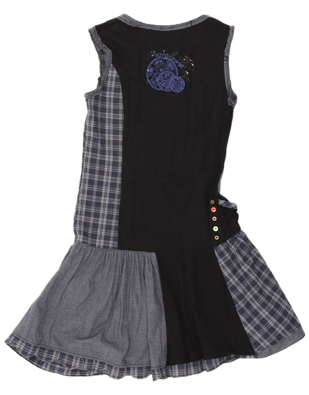Desigual ženska haljina spuštenog struka EU 38 Srednje tamnoplava patchwork haljina