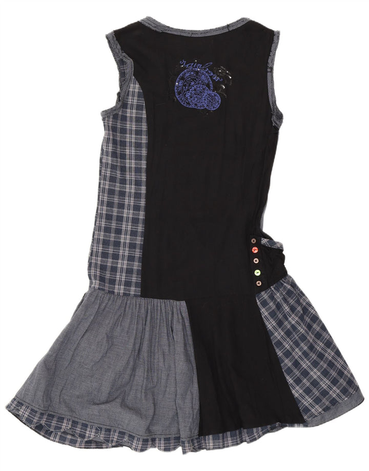 Desigual ženska haljina spuštenog struka EU 38 Srednje tamnoplava patchwork haljina