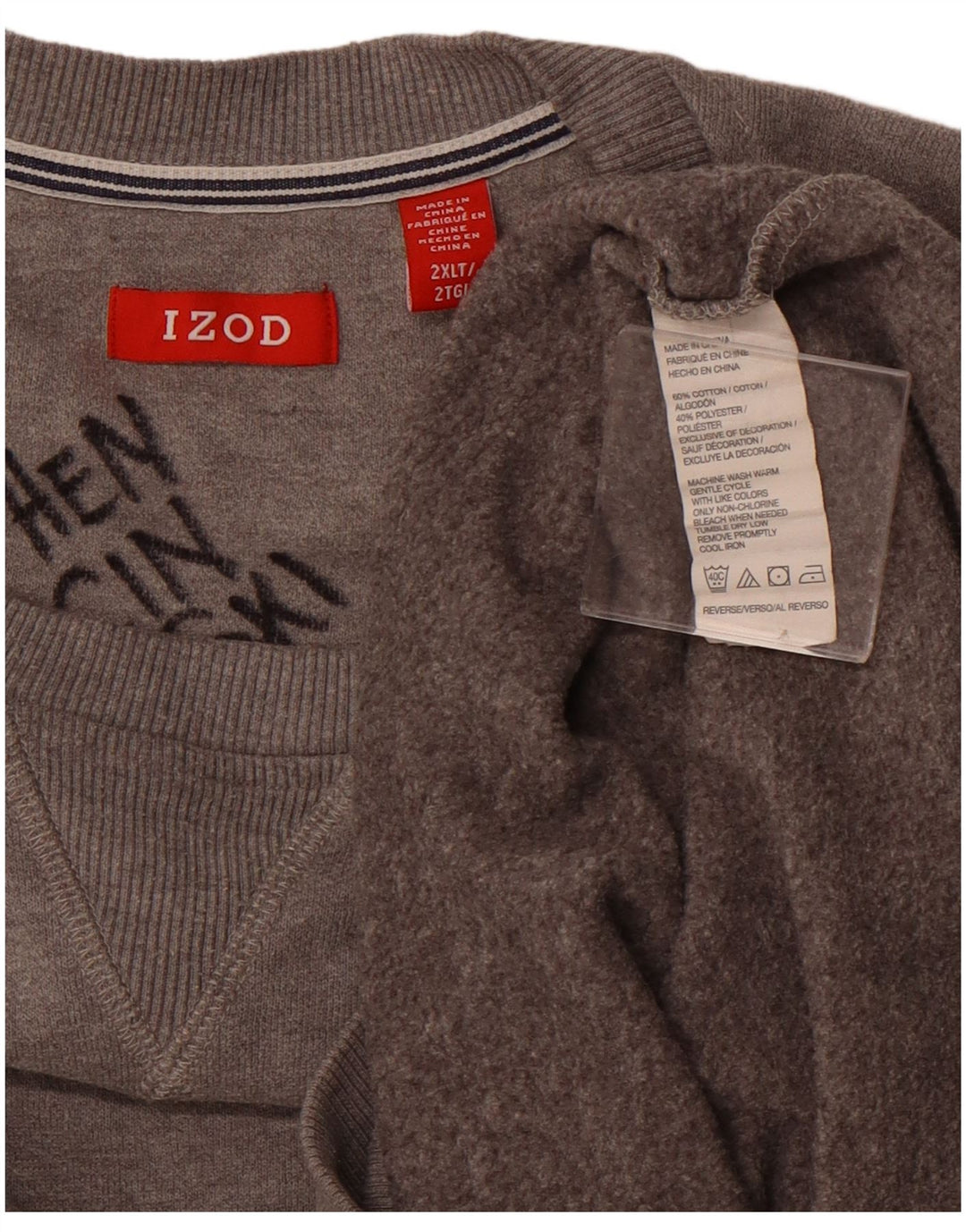 Izod muški džemper 2XL sivi pamuk