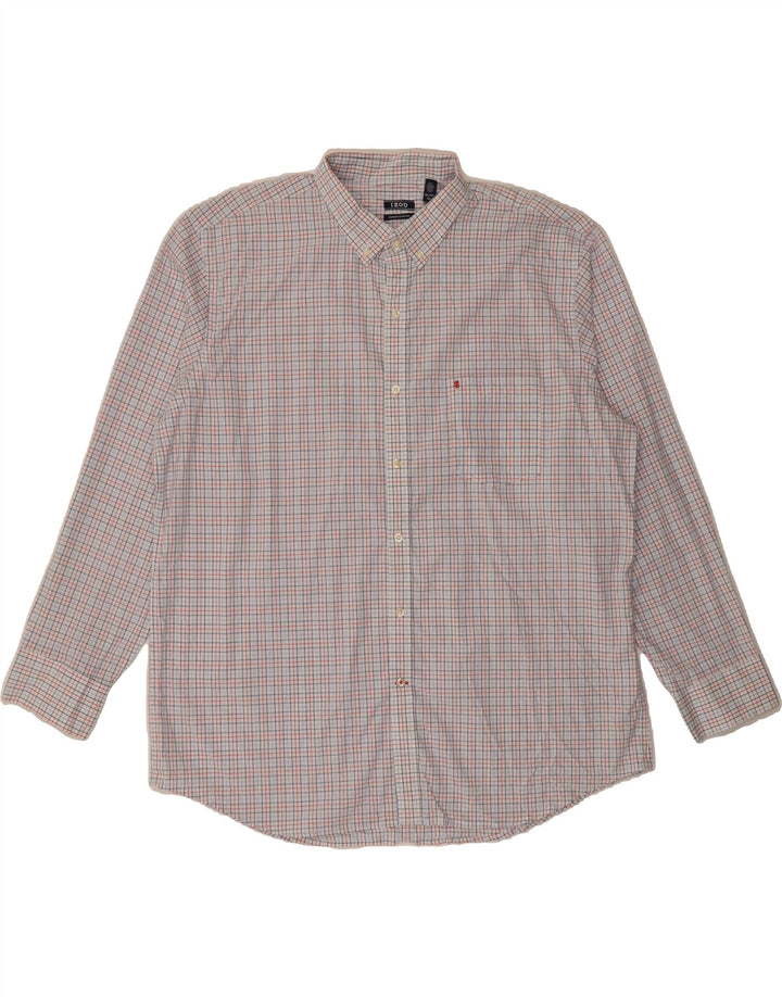 IZOD Mens Big & Tall Shirt 2XL White Check Cotton Vintage Izod and Second-Hand Izod from Messina Hembry 