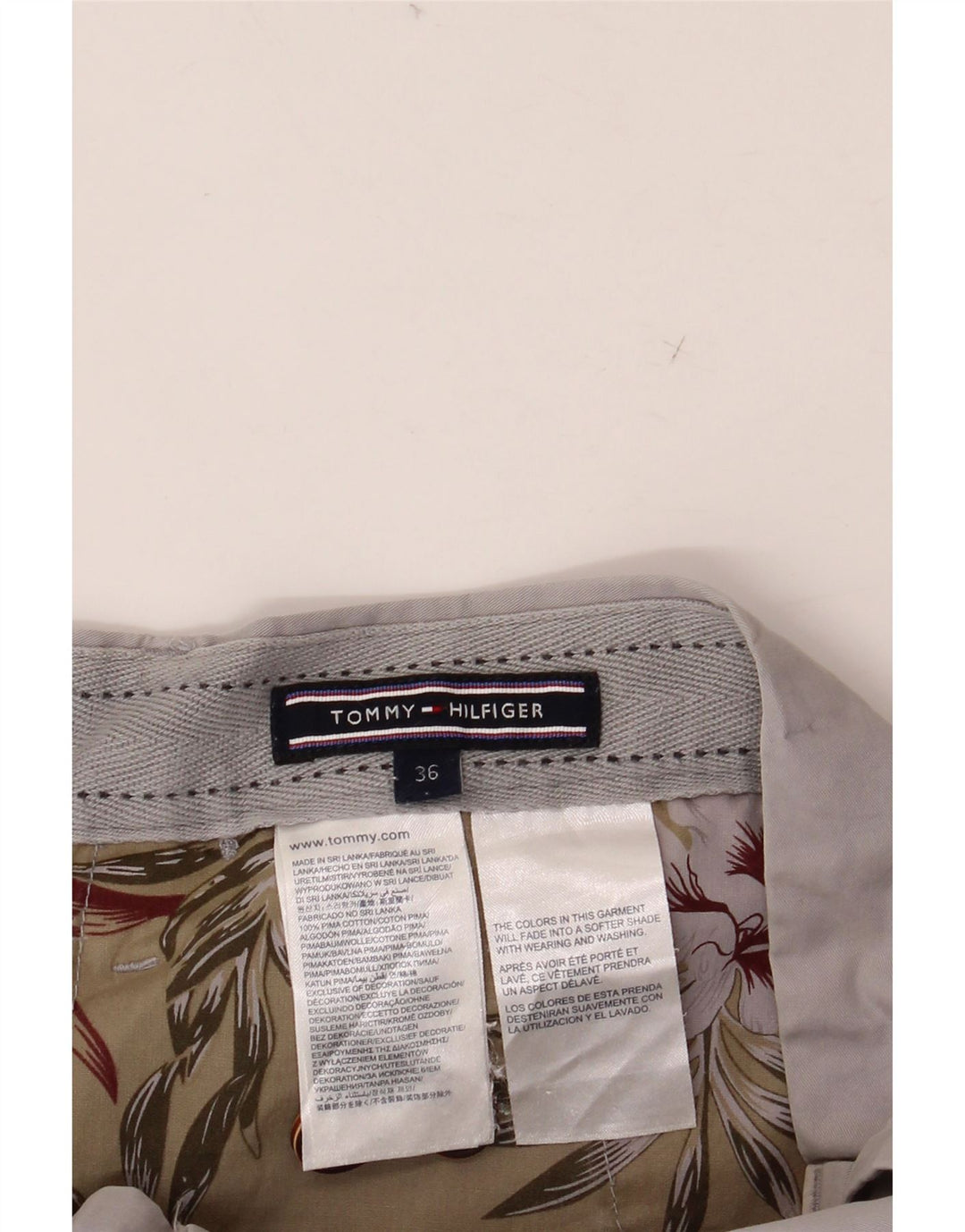 TOMMY HILFIGER Muške chino kratke hlače W36 Veliki sivi pamuk