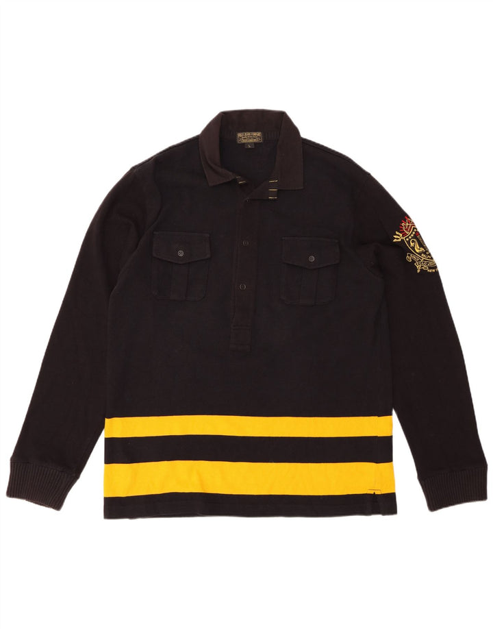 POLO RALPH LAUREN Muška polo majica dugih rukava za ragbi velike crne pruge