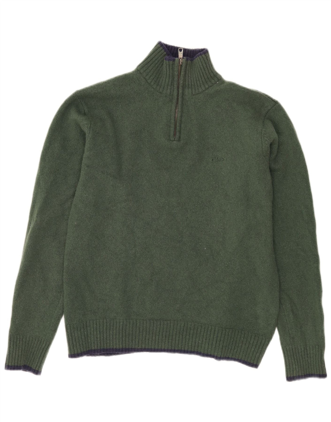 FILA ženski džemper s izrezom s patentnim zatvaračem UK 18 XL Kaki janjeća vuna