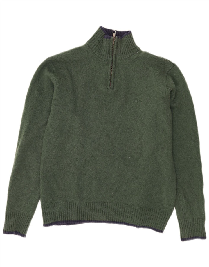 FILA ženski džemper s izrezom s patentnim zatvaračem UK 18 XL Kaki janjeća vuna