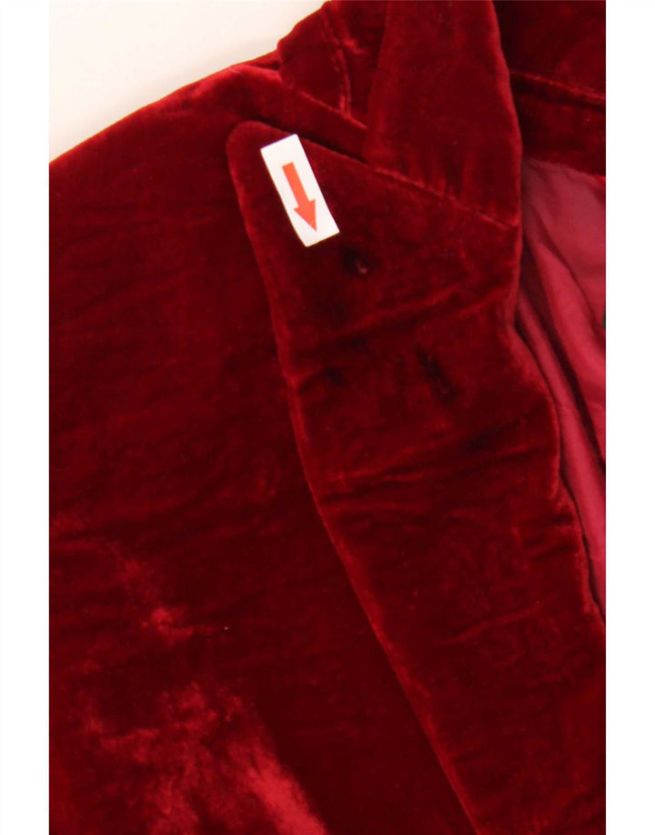 Massimo Dutti Ženska baršunasta jakna sa 1 gumbom EU 44 XL crvena viskoza