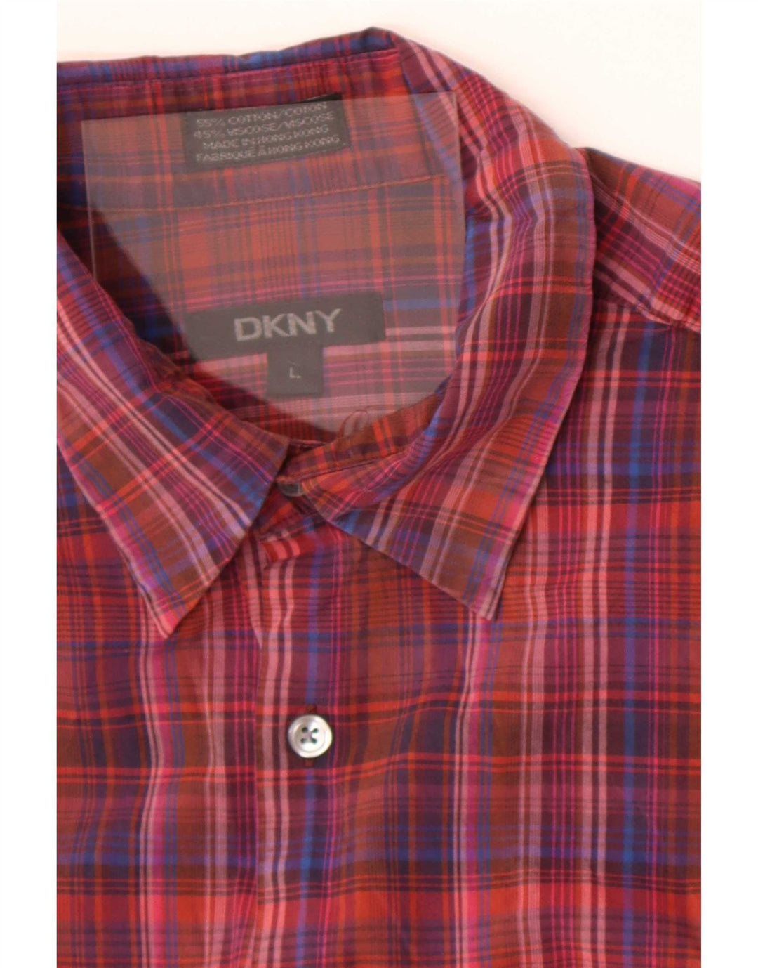 Dkny muška košulja veliki crveni karirani pamuk