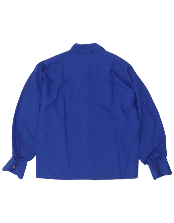 Vintage ženska bluza košulja EU 38 srednje plava točkasta viskoza