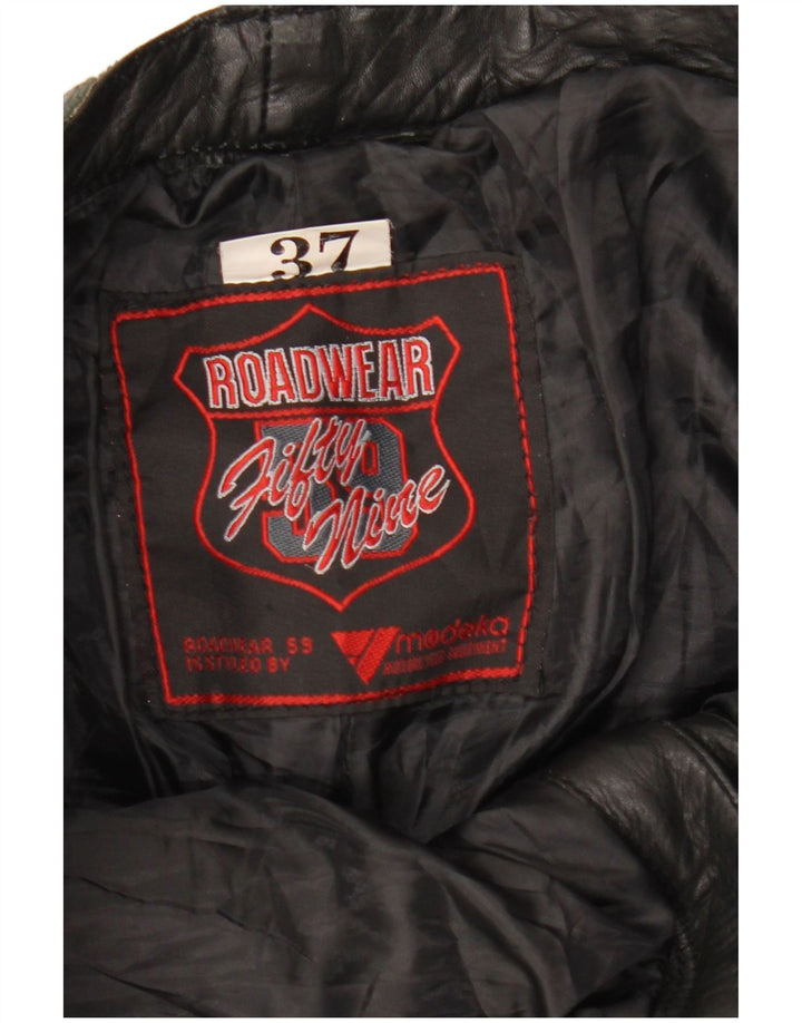 MODEKA Muške ravne kožne hlače W37 L33 Crna koža