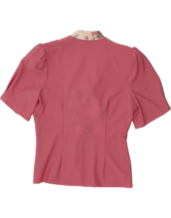 ETAM Womens 4 Button Short Sleeve Blazer Jacket UK 12 Medium  Pink Vintage Etam and Second-Hand Etam from Messina Hembry 