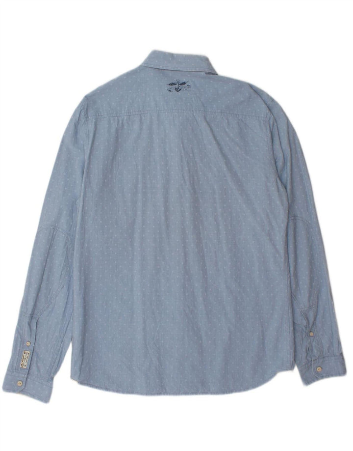 PEPE JEANS Mens Slim Fit Shirt Large Blue Spotted